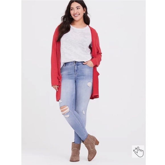 TORRID Premium Bombshell Skinny Distressed Stretch Jeans - Picture 2 of 12